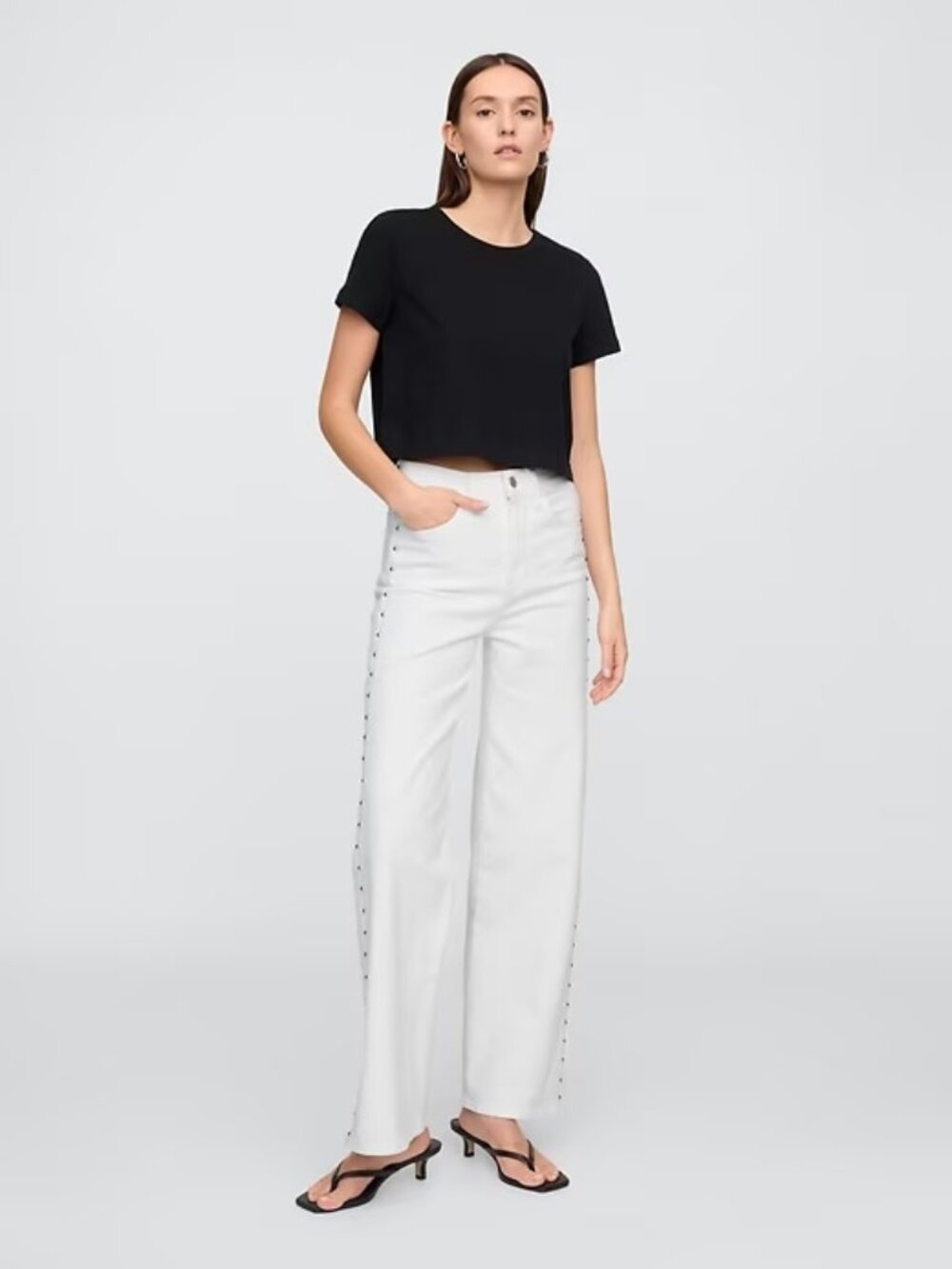 Gap White Jeans With Silver Studs NWT